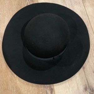 INC INTERNATIONAL CONCEPTS felt 100% wool adjustable women's floppy hat - BLACK